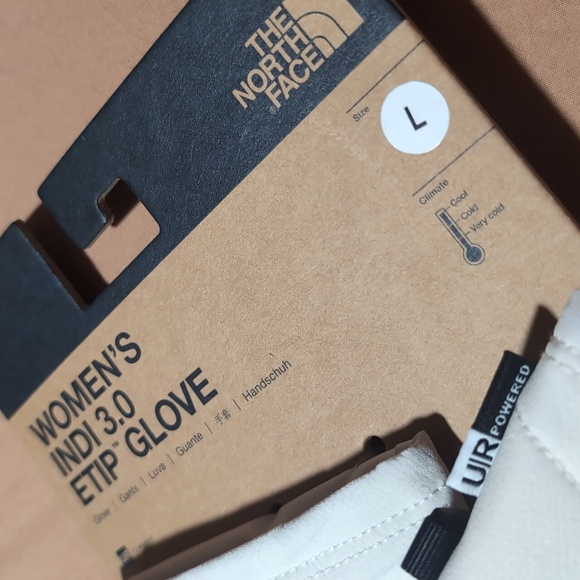 NWT north face women's large E-tip winter gloves cream black tan touchscreen - Picture 2 of 8